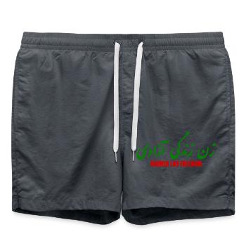 Women life freedom - Swim Trunks - anthracite - Front - AI Model Male 185 light (185cm)