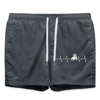 Heartbeat Bouledogue anglais - Short de bain - charbon - Devant - AI Model Male 185 light (185cm)
