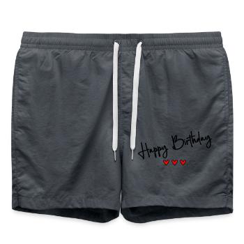ALLES GUTE ZUM GEBURTSTAG. ALLES GUTE ZUM GEBURTSTAG. JAHRESTAG. - Badeshorts - Anthrazit - Vorne - AI Model Male 185 light (185cm)
