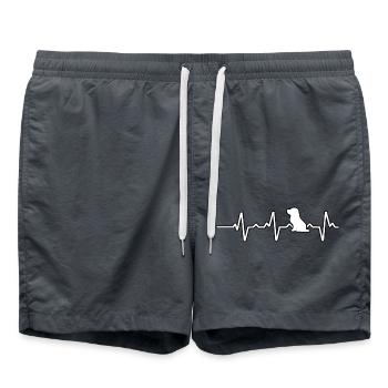 Beagle heartbeat - Swim Trunks - anthracite - Front - AI Model Male 185 light (185cm)