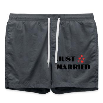 ICH HABE GERADE GEHEIRATET. Junggesellinnenabschied. HEILIGER VALENTINSTAG. PAAR. LIEBE - Badeshorts - Anthrazit - Vorne - AI Model Male 185 light (185cm)