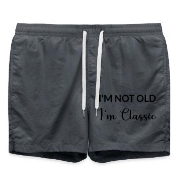 I'M NOT OLD I'M CLASSIC – Father's Day - Mother's Day - Swim Trunks - anthracite - Front - AI Model Male 185 light (185cm)