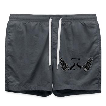 Number 28 Angel - 28th Birthday Wings - Swim Trunks - anthracite - Front - AI Model Male 185 light (185cm)