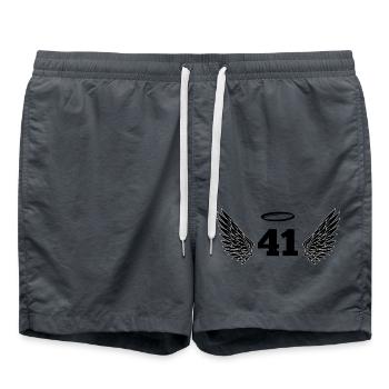 Numéro 41 ange - 41e anniversaire ailes - Short de bain - charbon - Devant - AI Model Male 185 light (185cm)