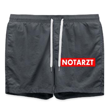 Notarzt - Badeshorts - Anthrazit - Vorne - AI Model Male 185 light (185cm)