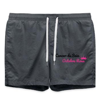 Breast Cancer Pink October - Swim Trunks - anthracite - Front - AI Model Male 185 light (185cm)
