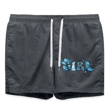 Cowboy Funny Women Hat Wild Western Rodeo Music - Swim Trunks - anthracite - Front - AI Model Male 185 light (185cm)