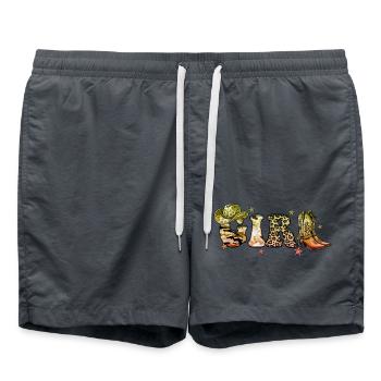 Cowboy Funny Women Hat Wild Western Rodeo Music - Swim Trunks - anthracite - Front - AI Model Male 185 light (185cm)