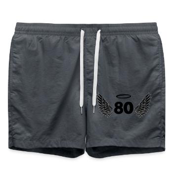 Numéro 80 ange - 80e anniversaire ailes - Short de bain - charbon - Devant - AI Model Male 185 light (185cm)