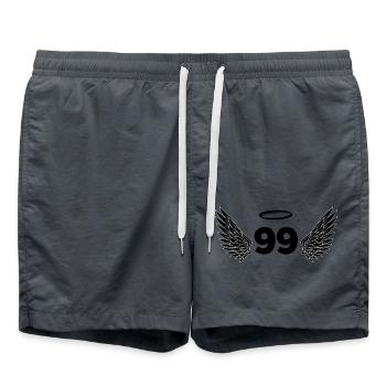 Number 99 Angel - 99th Birthday Wings - Swim Trunks - anthracite - Front - AI Model Male 185 light (185cm)