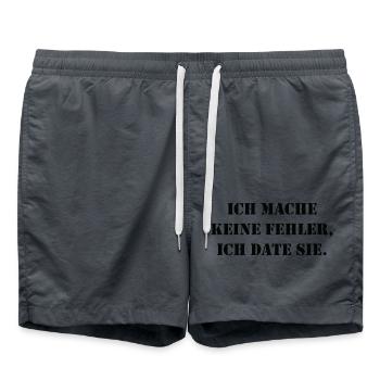 Lustiger Spruch Bild Witzig Humor Geschenkidee - Badeshorts - Anthrazit - Vorne - AI Model Male 185 light (185cm)