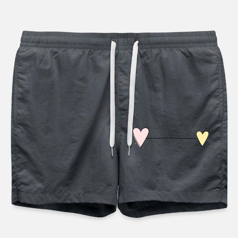 Heart Line Horizontal - Swim Trunks - anthracite