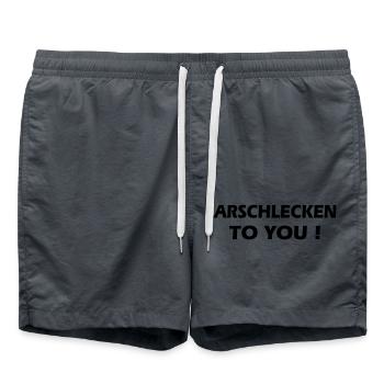 Arschlecken - Badeshorts - Anthrazit - Vorne - AI Model Male 185 light (185cm)