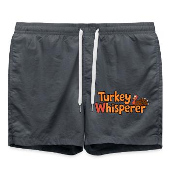 Turkey Whisperer - Drôle de dinde de Thanksgiving - Short de bain - charbon - Devant - AI Model Male 185 light (185cm)