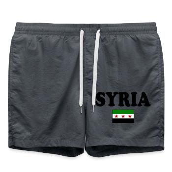 Drapeau de la Syrie - Short de bain - charbon - Devant - AI Model Male 185 light (185cm)