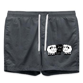 Schwarzes Schaf 3 Freunde Team Crew Schäfchen Süß - Badeshorts - Anthrazit - Vorne - AI Model Male 185 light (185cm)