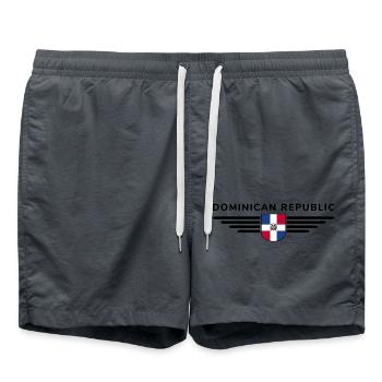 Dominikanische Republik T-Shirt Design - Badeshorts - Anthrazit - Vorne - AI Model Male 185 light (185cm)