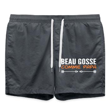 Beau gosse comme papa - Short de bain - charbon - Devant - AI Model Male 185 light (185cm)