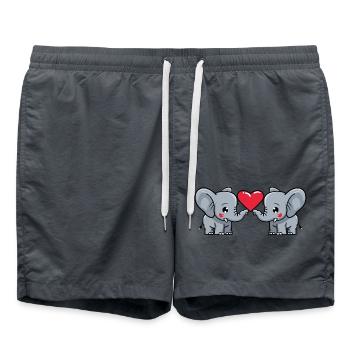 Elefant Paar Valentinstag - Badeshorts - Anthrazit - Vorne - AI Model Male 185 light (185cm)