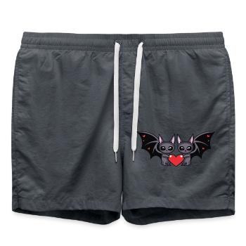 Fledermaus Paar Valentinstag - Badeshorts - Anthrazit - Vorne - AI Model Male 185 light (185cm)