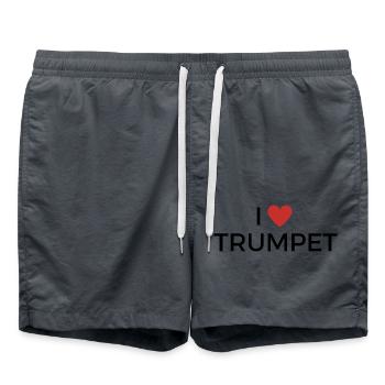 Ich liebe Trompete - I love Trumpet - Badeshorts - Anthrazit - Vorne - AI Model Male 185 light (185cm)