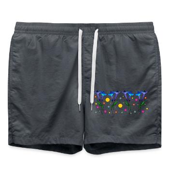 Flowers - Swim Trunks - anthracite - Front - AI Model Male 185 light (185cm)