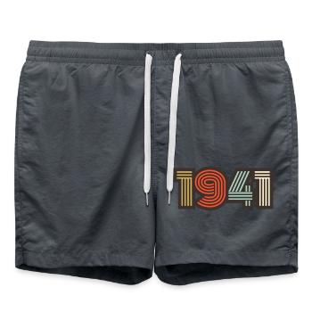 1941 Retro Vintage - Swim Trunks - anthracite - Front - AI Model Male 185 light (185cm)