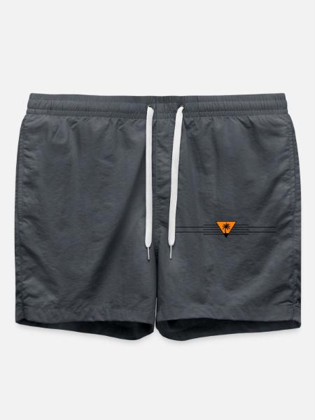 Palm tree line icon - Swim Trunks - anthracite