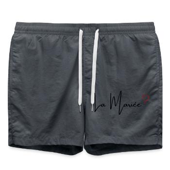 La mariée cœur rouge - Short de bain - charbon - Devant - AI Model Male 185 light (185cm)