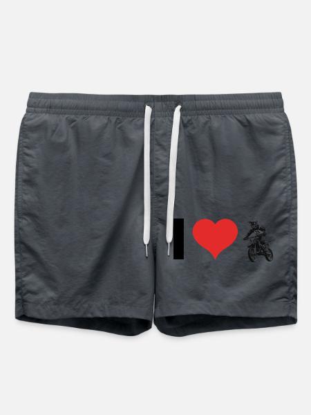 I Love Motocross - Hobby Sports Design - Badeshorts - Anthrazit