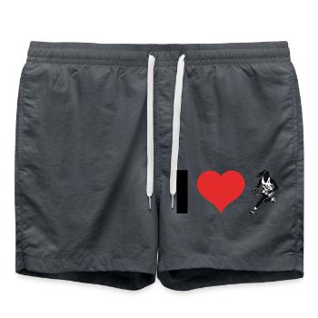 I love Basketball - Sports Design - Swim Trunks - anthracite - Front - AI Model Male 185 light (185cm)