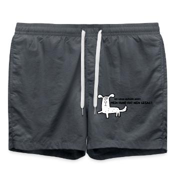 Mein Hund hat NEIN gesagt - Badeshorts - Anthrazit - Vorne - AI Model Male 185 light (185cm)