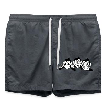 3 singes sages - Short de bain - charbon - Devant - AI Model Male 185 light (185cm)
