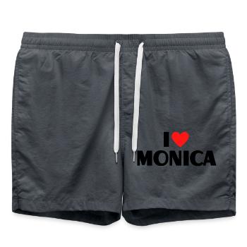 I Love Monica Heart Graphic Name Gift - Swim Trunks - anthracite - Front - AI Model Male 185 light (185cm)