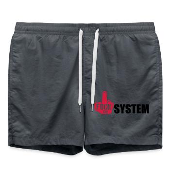logo main doigt du milieu cool texte rebelle baiser t - Short de bain - charbon - Devant - AI Model Male 185 light (185cm)