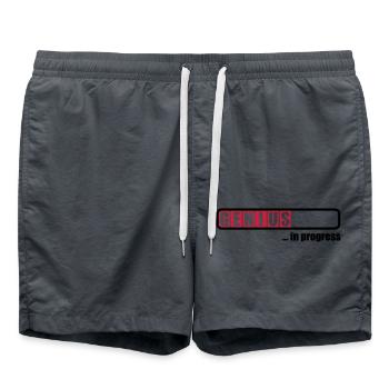 Genius in progress - Swim Trunks - anthracite - Front - AI Model Male 185 light (185cm)
