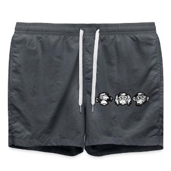The three monkeys - Swim Trunks - anthracite - Front - AI Model Male 185 light (185cm)