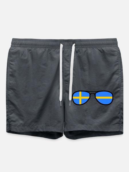 Lunettes - Drapeau Suède - Short de bain - charbon