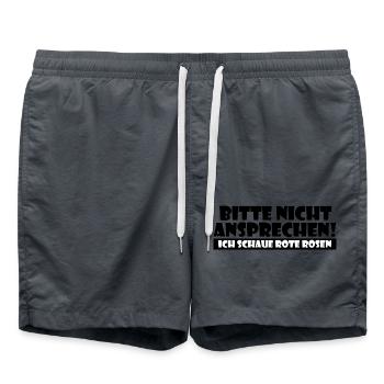 Bitte nicht ansprechen Rote Rosen - Badeshorts - Anthrazit - Vorne - AI Model Male 185 light (185cm)