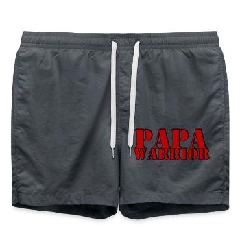 T-shirt logo Papa Warrior - Short de bain - charbon - Devant - AI Model Male 185 light (185cm)