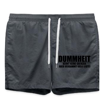 Dummheit Kennt Keine Grenzen Lustiger Spruch - Badeshorts - Anthrazit - Vorne - AI Model Male 185 light (185cm)
