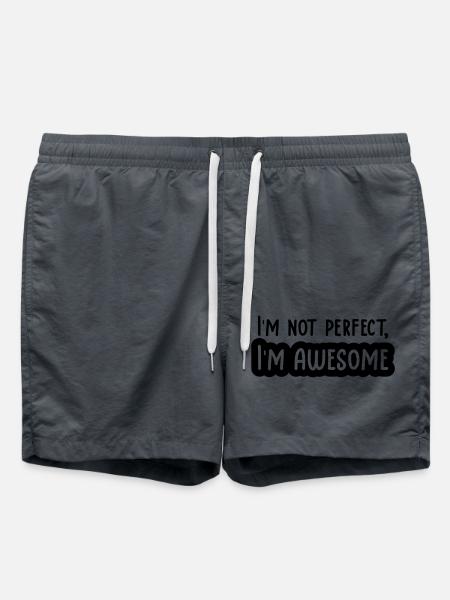 Im not perfect - Badeshorts - Anthrazit