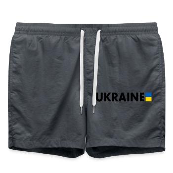Ukraine - Badeshorts - Anthrazit - Vorne - AI Model Male 185 light (185cm)