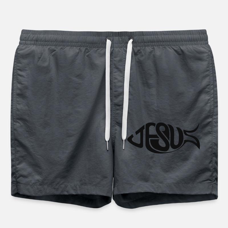 Jesus Fish - Swim Trunks - anthracite