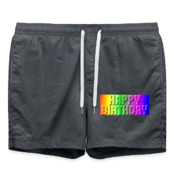JAHRESTAG. ALLES GUTE ZUM GEBURTSTAG!. ALLES GUTE ZUM GEBURTSTAG!. - Badeshorts - Anthrazit - Vorne - AI Model Male 185 light (185cm)
