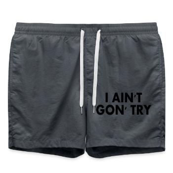 i aint gon try - Swim Trunks - anthracite - Front - AI Model Male 185 light (185cm)