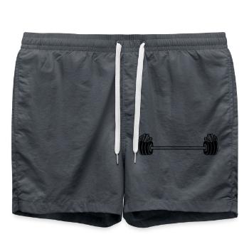 Bodybuilder Gewichtheben Pommes Frites - Badeshorts - Anthrazit - Vorne - AI Model Male 185 light (185cm)
