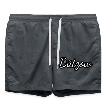 Bützow - Textdesign mit Stadtnamen - Badeshorts - Anthrazit - Vorne - AI Model Male 185 light (185cm)