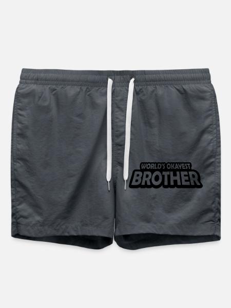 Worlds okayest Brother Text - Swim Trunks - anthracite