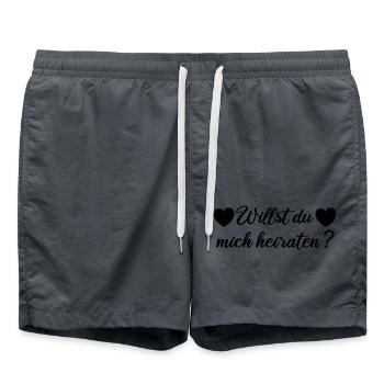 Willst du mich heiraten? - Badeshorts - Anthrazit - Vorne - AI Model Male 185 light (185cm)